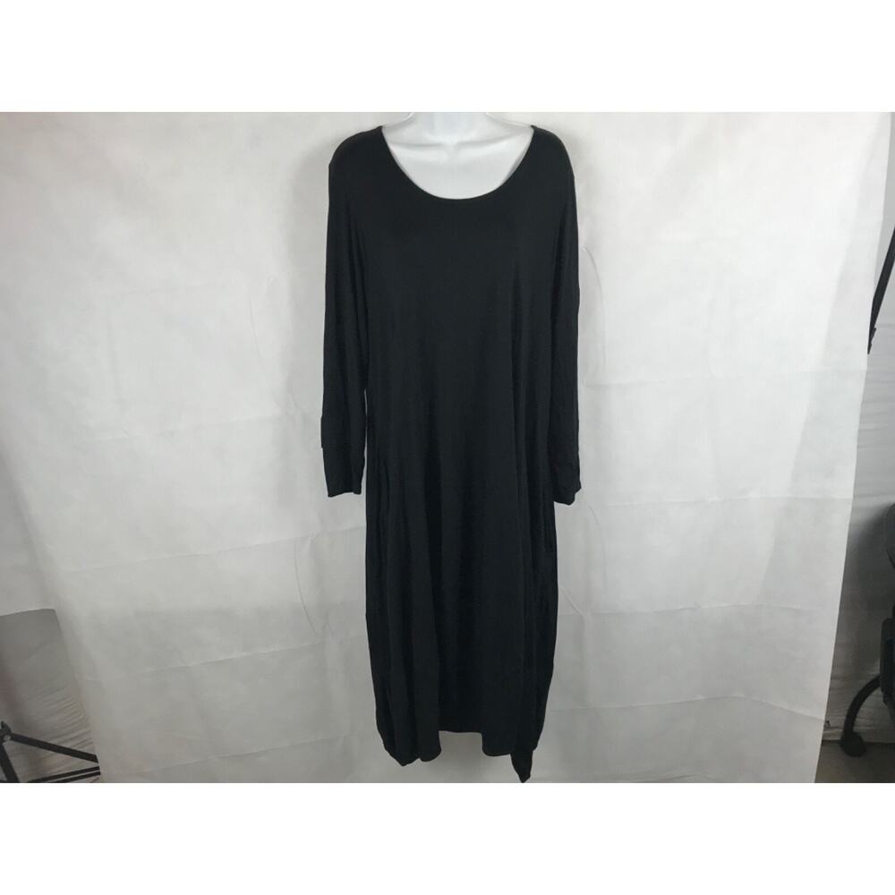 Escaladya Ballon Kleid Knopgleiste‎ One Size O/S Black 3/4 Sleeve Dress